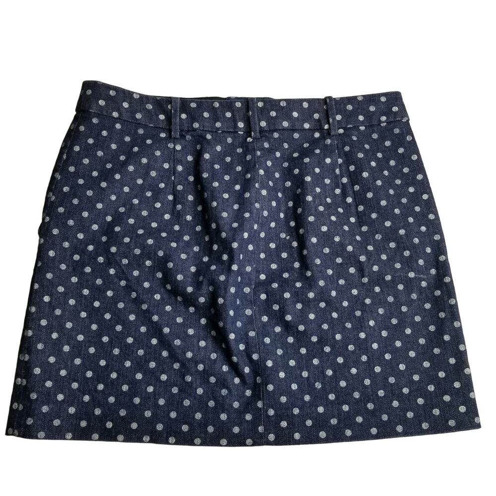 J Crew Navy White Dot Mini Skirt Excellent Size 4
